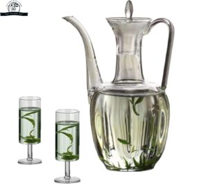 550ml Glass Tea Kettle Set with 2 Glass Cups – Heat-Resistant Borosilicate Glass Teapot for Boiling Tea | Sleek & Elegant Design