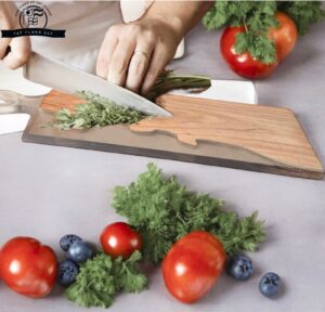 FatFlags Wooden Cutting & Chopping Board – 32x22.5x2.2 cm | Ideal for Meat, Cheese & Vegetables | Kitchen Essential