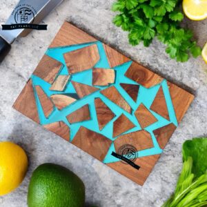 Handcrafted Acacia Wood & Epoxy Cutting Board