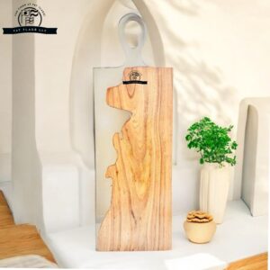 FatFlags Acacia Wood Cutting & Chopping Board – 32x22.5x2.2 cm | Ideal for Meat, Cheese & Vegetables | Kitchen Essential